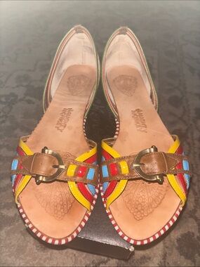 Naughty Monkey Brown Multicolor Strappy Leather Sandals